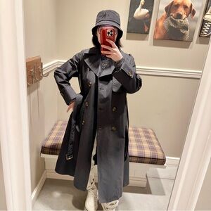NEW Barbour Gwyn Showerproof Trench Coat in Black SZ 12